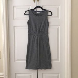 Boden navy and gray striped summer dress